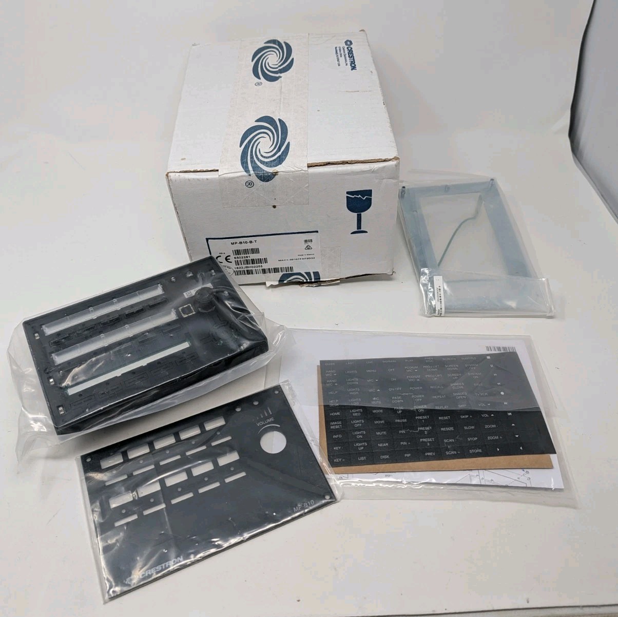 Crestron MP-B10-B-T Control Panel Media Presentation Black Button A/V MP-B10