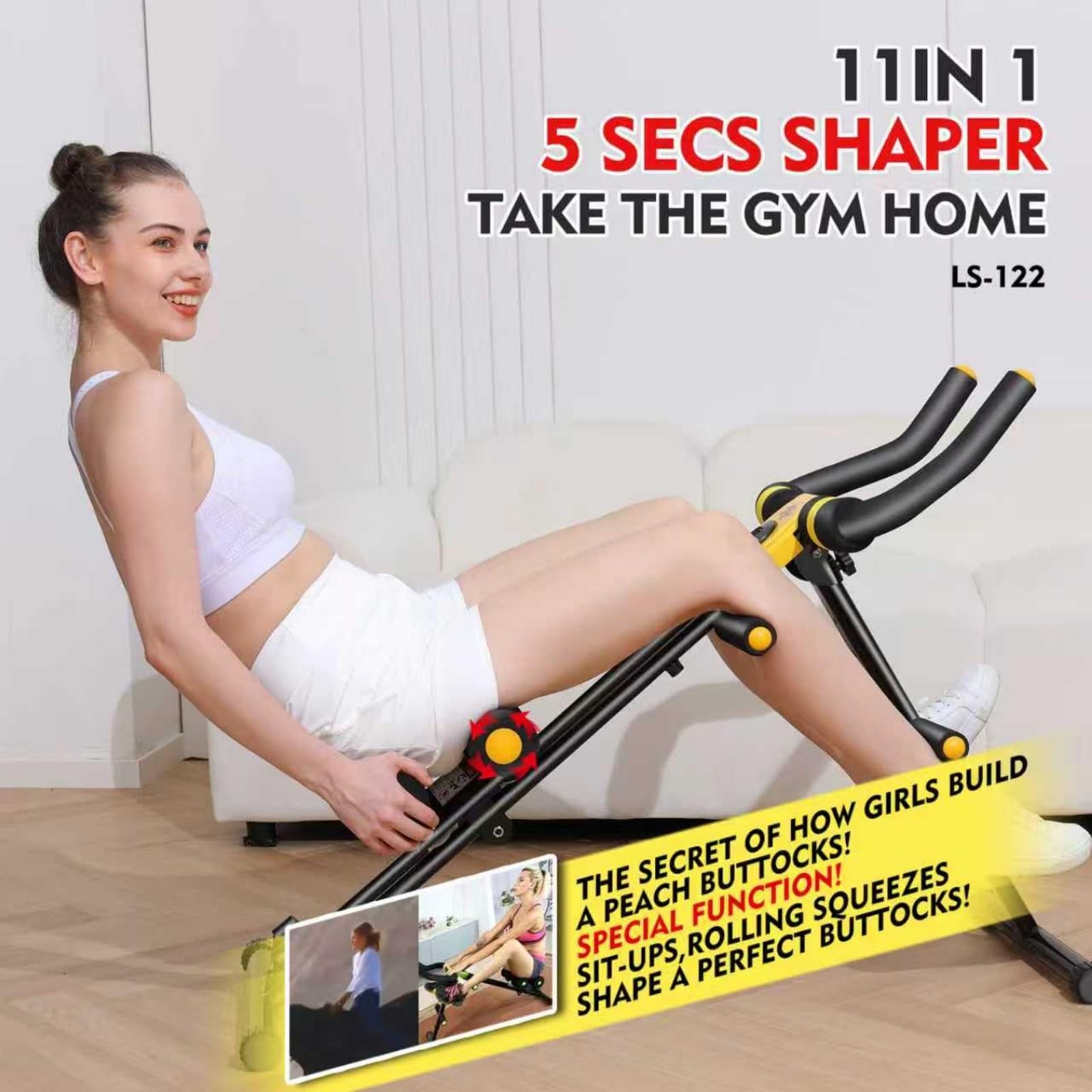 Magic Bb Foldable Ab Workout Machine For Home Gym Adjustable Core Waist Trainer