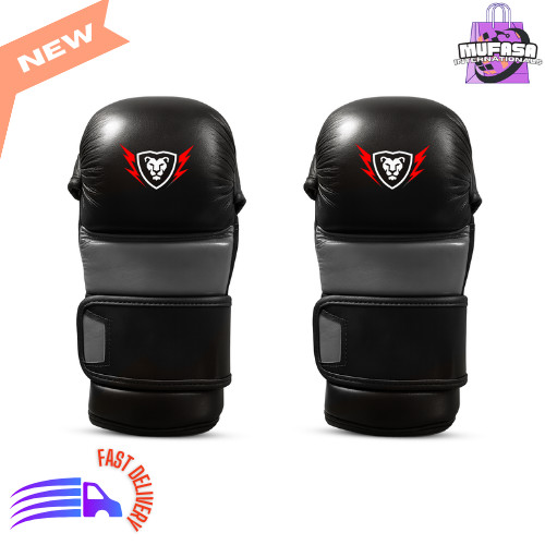 MUFASA UFC Leather MMA Gloves 4oz Open Palm Training & Sparring Gloves Men/Women