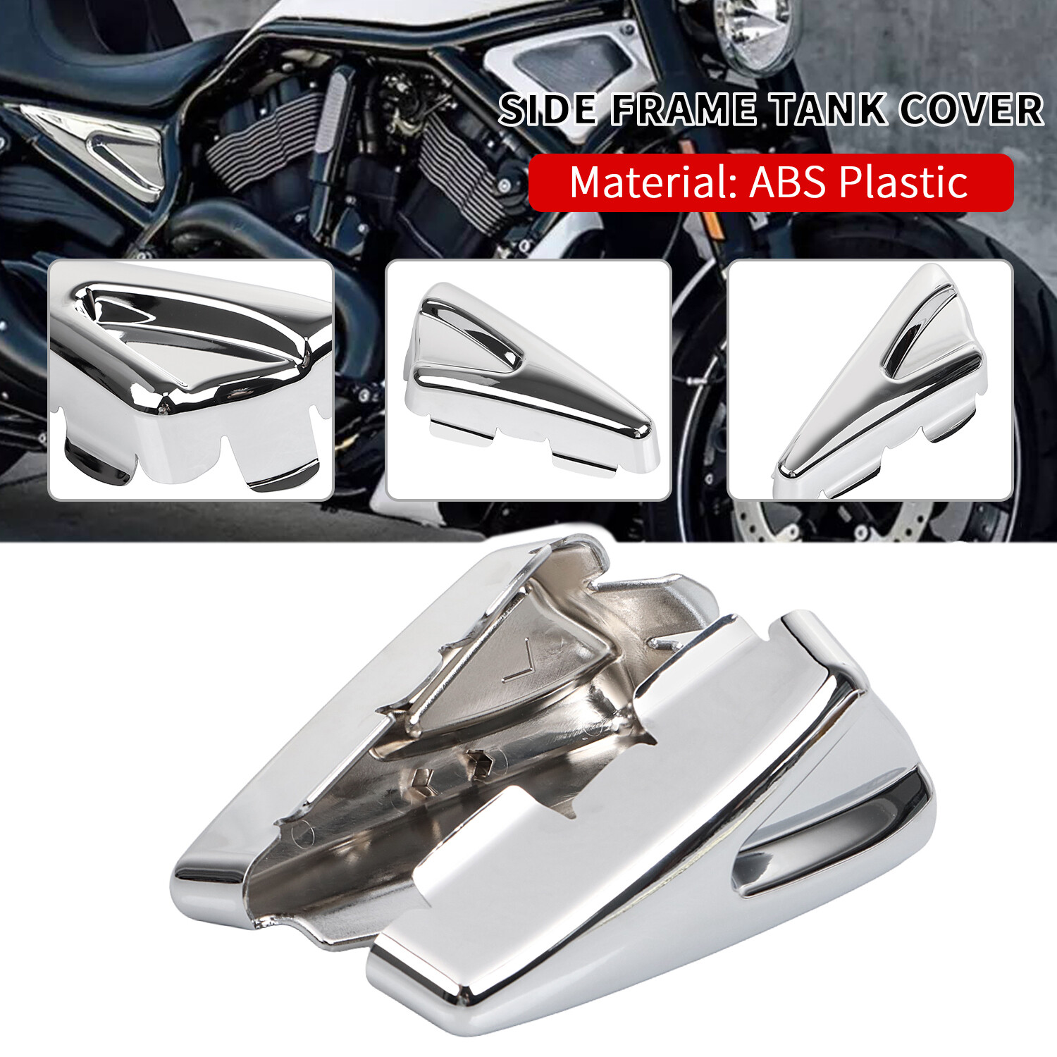 Left&Righ Chrome ABS Plastic Side Frame Tank Covers For Harley V-Rod VRSCF VRSCX