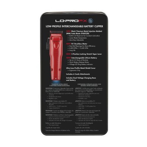 BaBylissPRO FXONE LO-PROFX High Performance Low-Profile Red Clipper | FX829MR