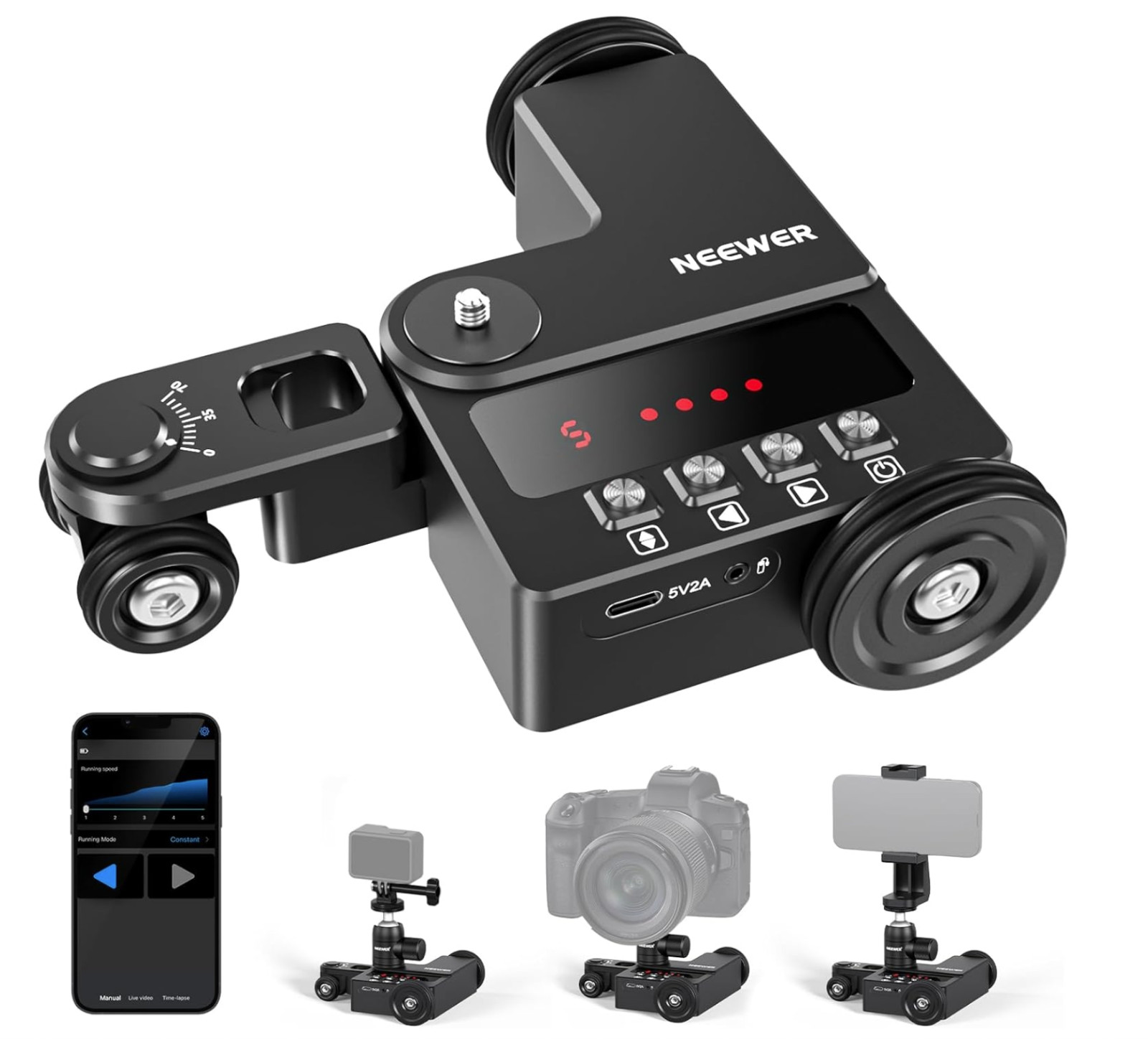 NEEWER DL200 - Motorized Dolly Kit for Camera/Phone/Camera