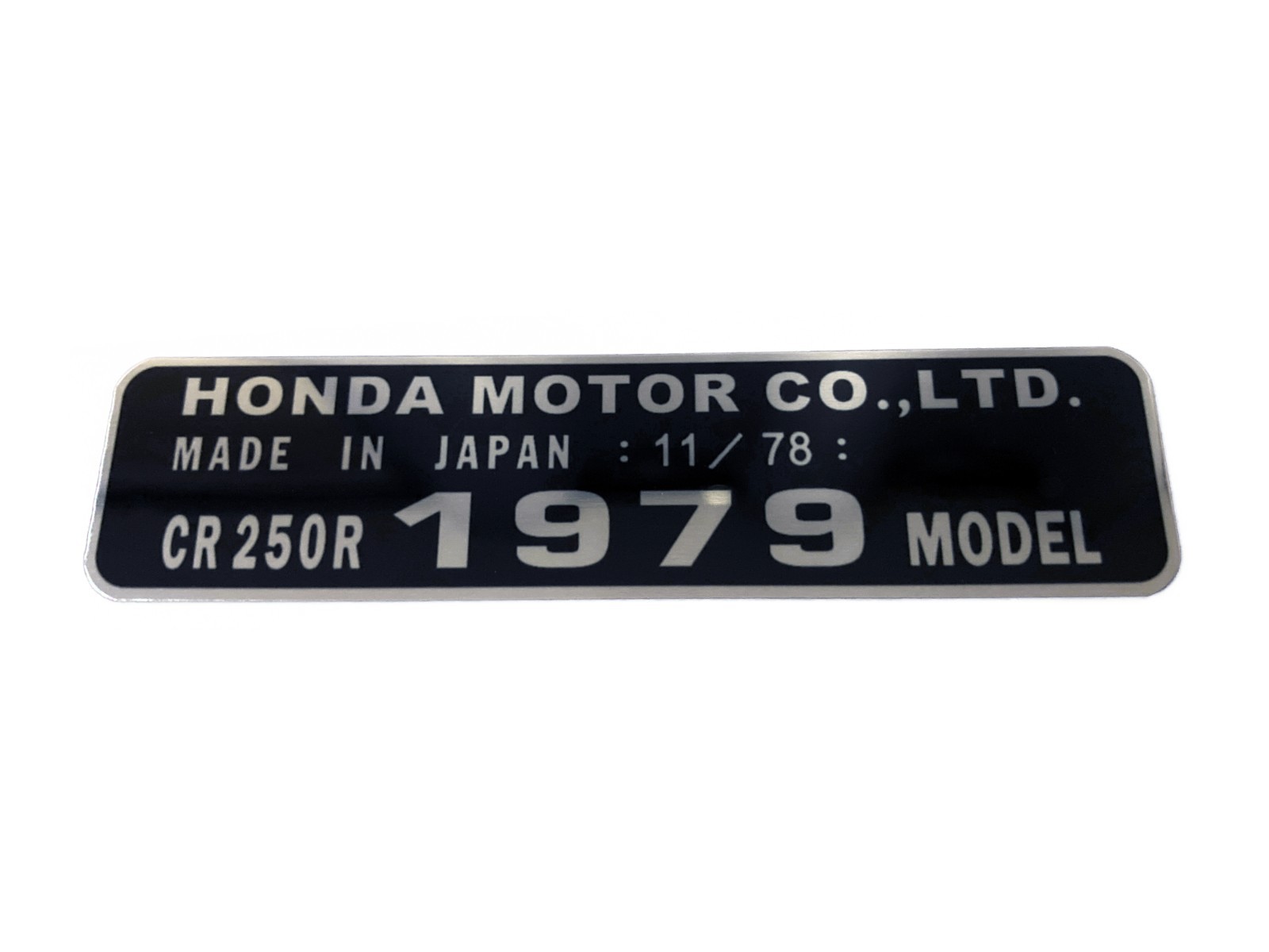 Honda CR250R 1979 Non-OEM Frame Headstock ID Tag Plate. All years Available
