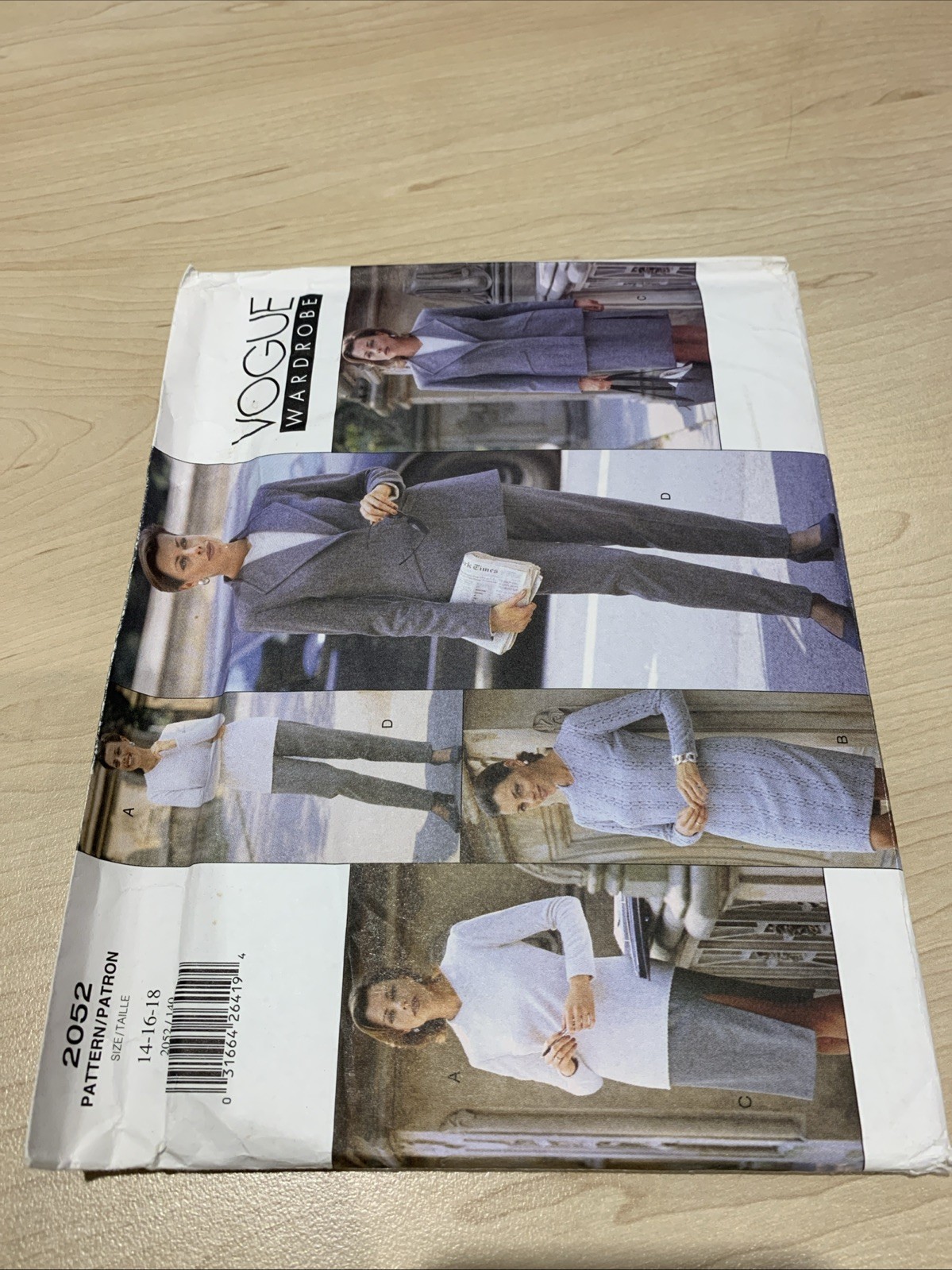Vogue Pattern 2052 - Jacket Top Dress Skirt Pants - Size 14 16 18