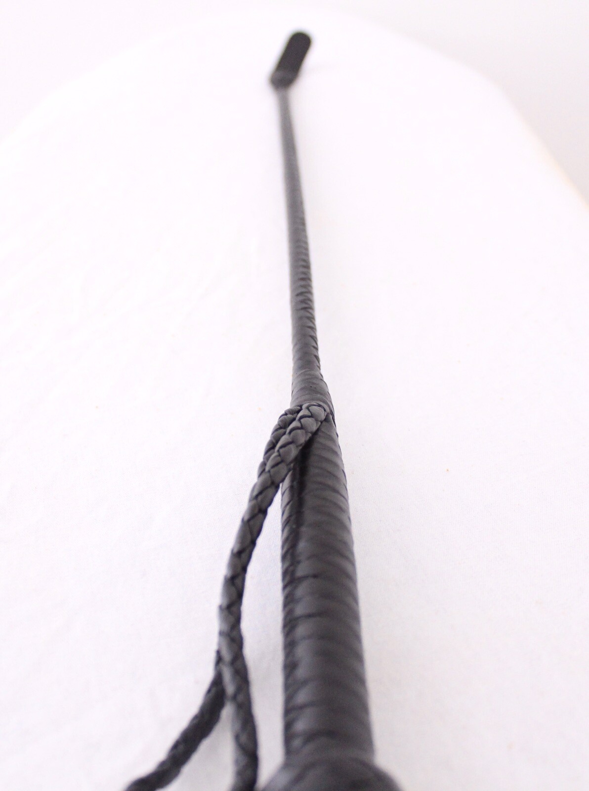 Riding Crop Horse Whip, Genuine Braided Leather Grip,Shaft & Leather Slapper