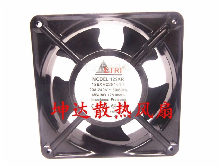 1 pcs  ETRI Fan 129XR0281010  AC208-240V 12038 12cm 2 wire Aluminum frame fan