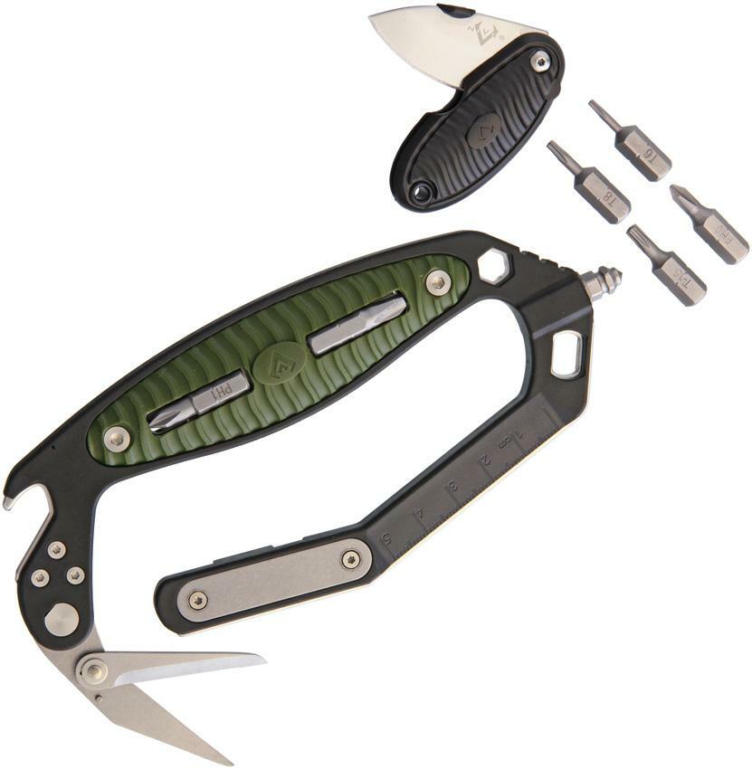V NIVES CRAB Linerlock Knife Black Rescue Wrench Multi-Tool + Hermit 18FRNPBGR