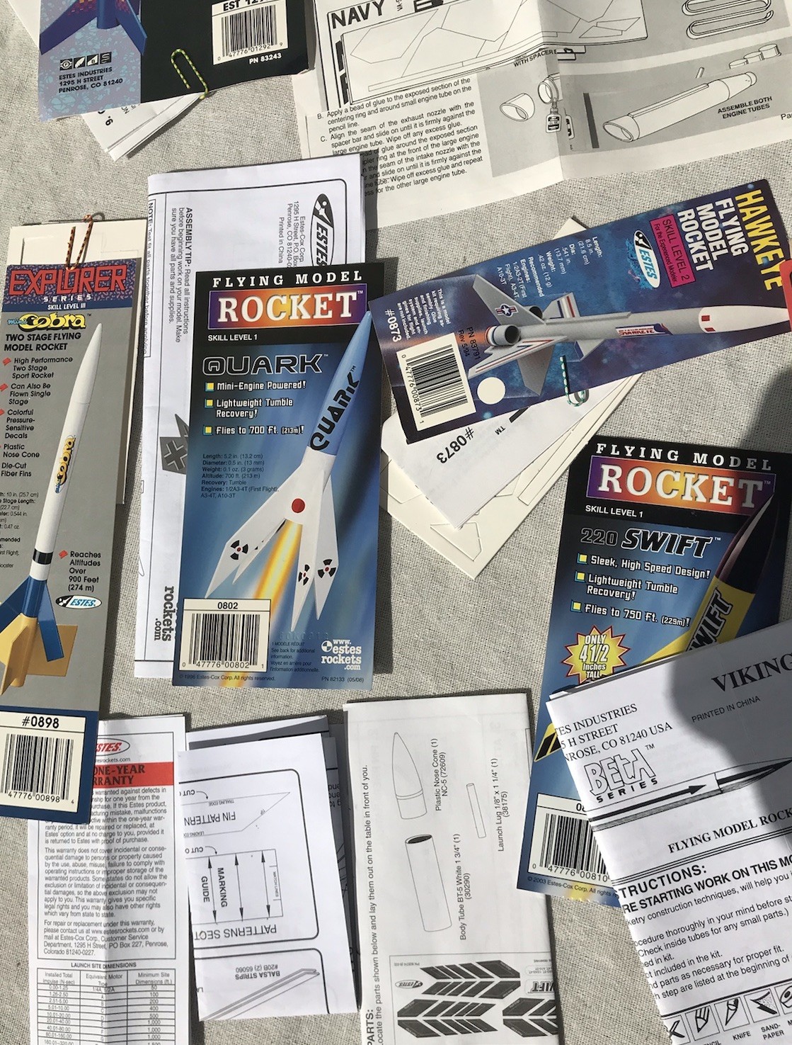 Vtg 60s 70s 80s Model Rocket Plans Pamphlets Flyers Manuals Estes Rocketry Lot