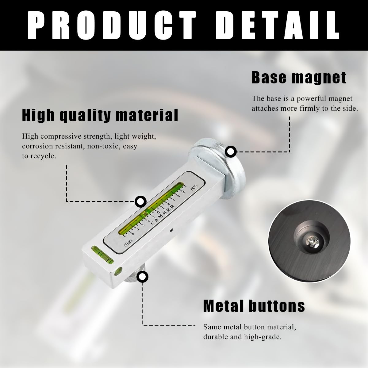 Adjustable Magnetic Gauge Tool, Camber Caster Strut Wheel Hub Alignment...