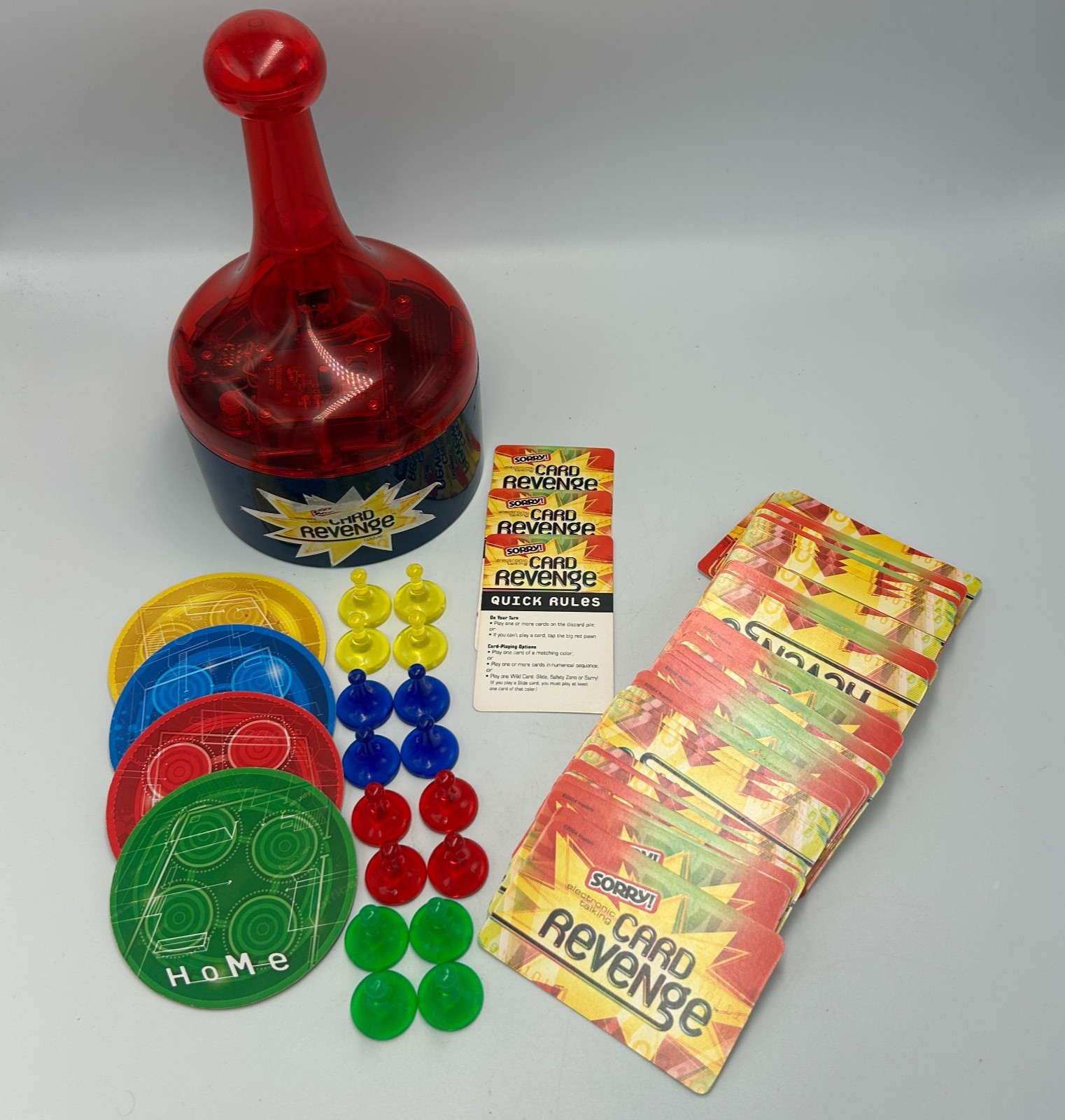 Sorry Electronic Talking Card Revenge Game Hasbro 2004 TESTED COMPLETE Red Pawn