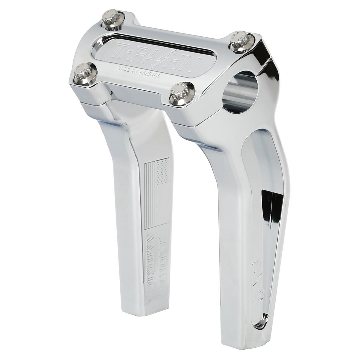 Thrashin Supply Chrome 6 1/2 in. Straight Risers w/o Gauge Cutout - TSC-6525-3