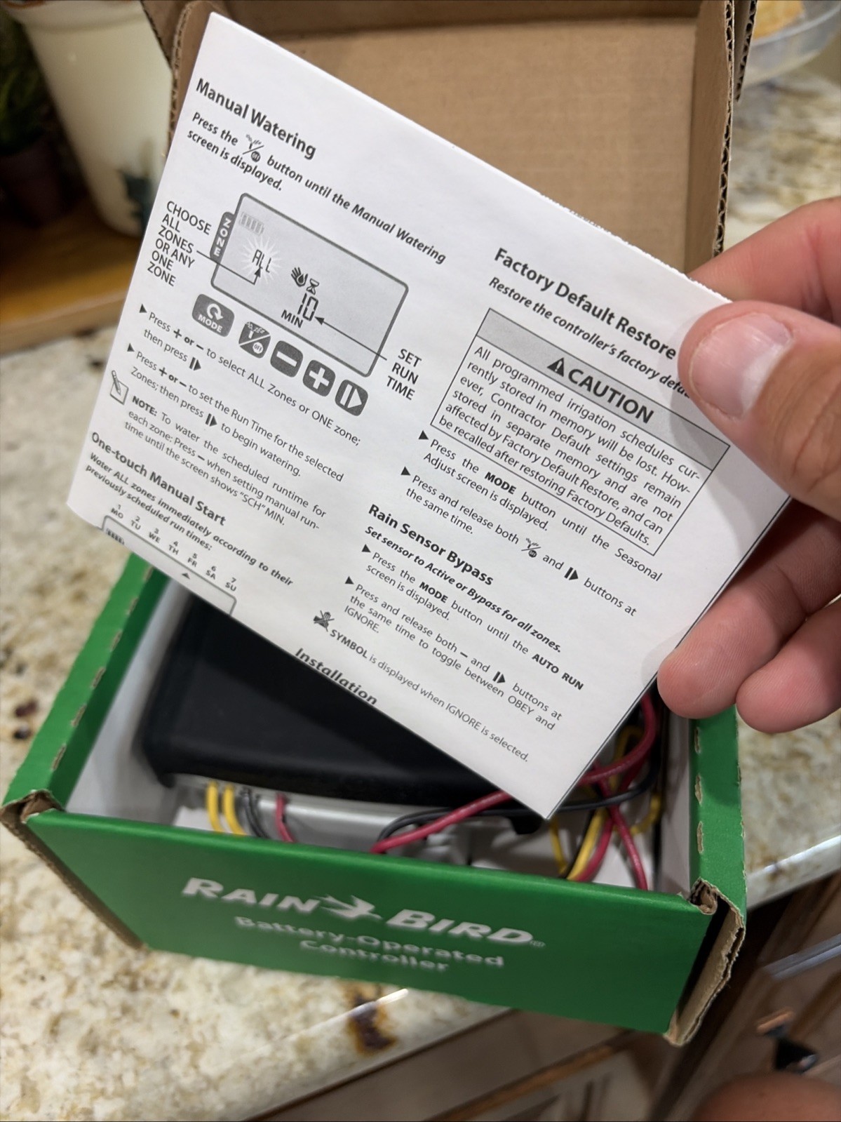 Rain Bird Battery-Operated Controller ESP-9V1 (1 Zone) w/ Cover, New in Open Box