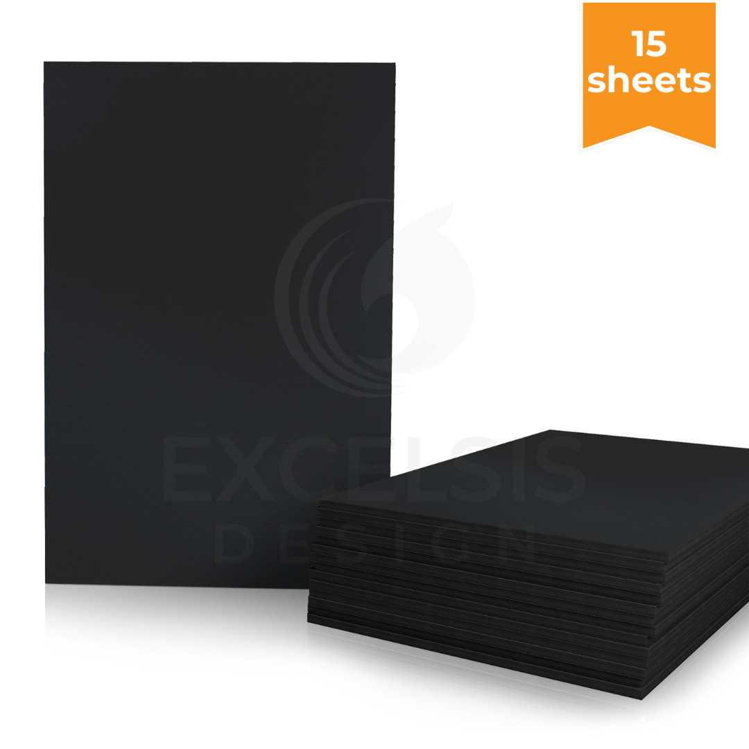 Black Foam Board Sheets 8x10x3/16 Inch, 15 Pack | Acid-Free for Crafts&Displays