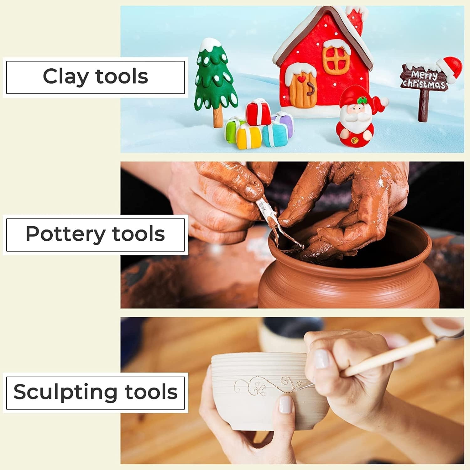 6 Pack Clay Tools Kit, Pottery Tools & Sculpting Tools, Polymer Modeling Clay...