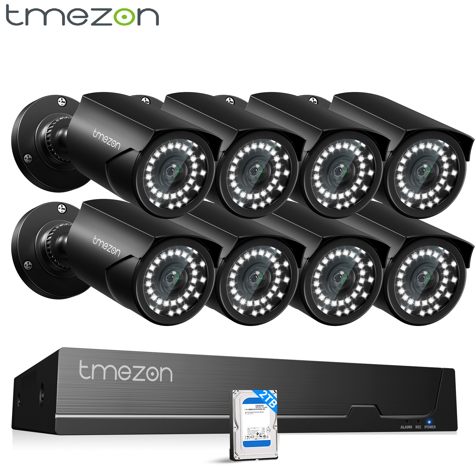 4K 8MP PoE Security Camera System 8CH NVR H.265+ AI Detect Audio Siren Alarm