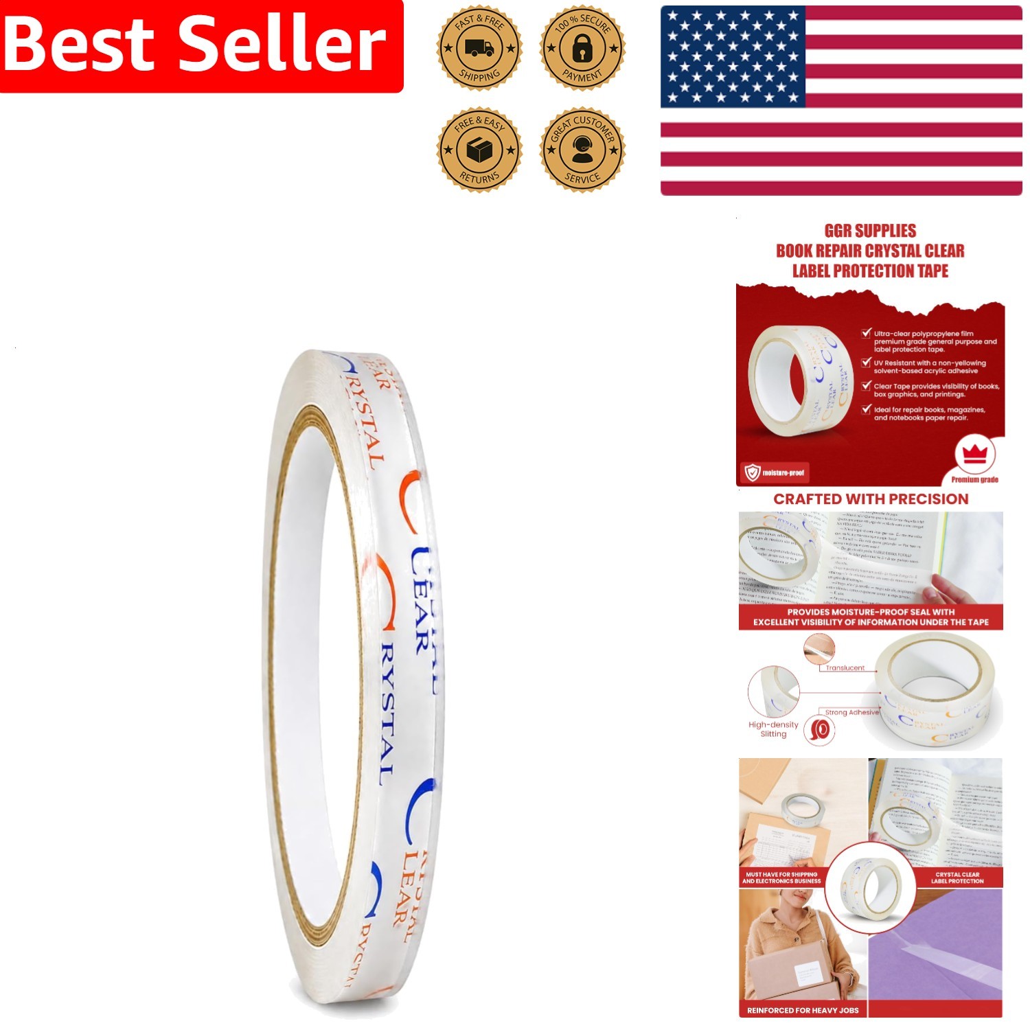 x 72 Yds Water UV Resistant Mending & Labeling