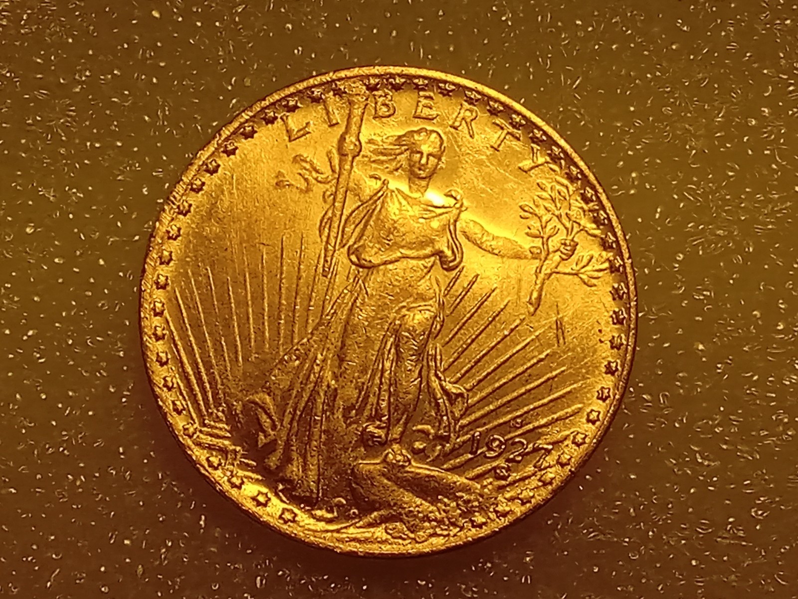 US 1927-S $20 St. Gaudens Golden Modern Restrike Token