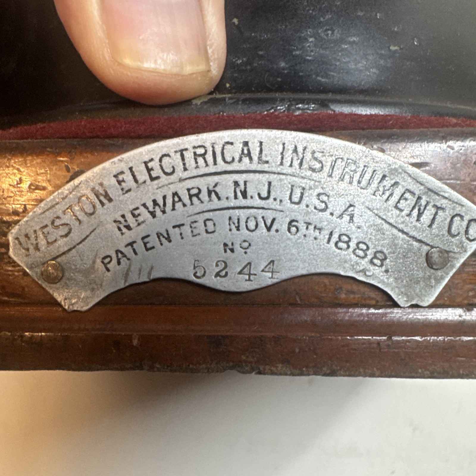 Vintage 1890s Weston Model 1 DC Voltmeter - Original Wood Case