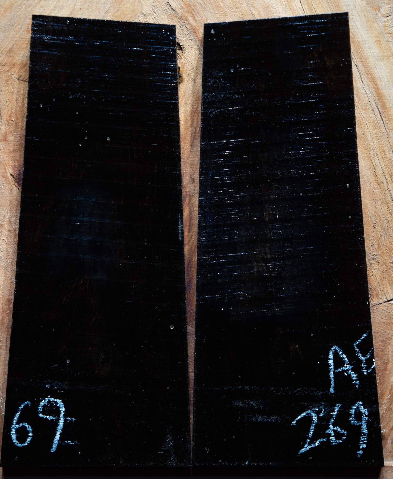African Ebony #269 Knife Scales 4.2" x 1.3-1.8"x 5/16"