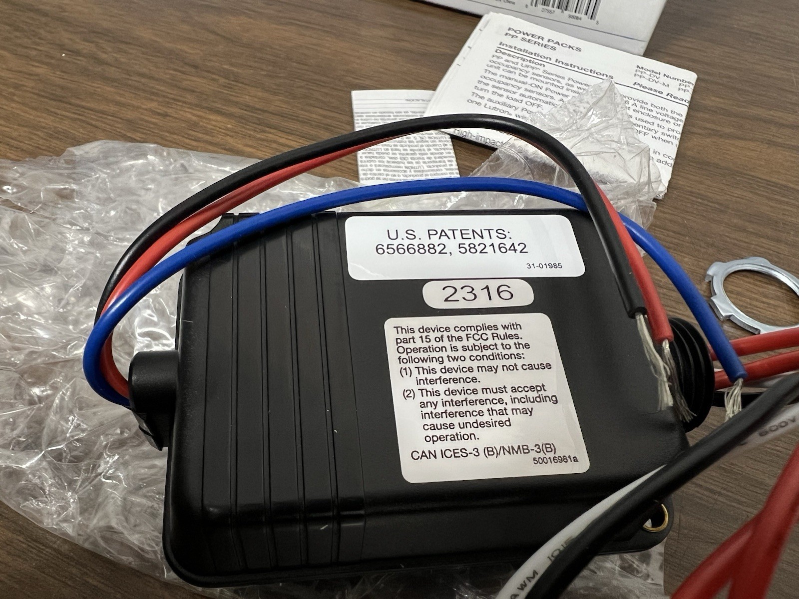(1) Lutron PP-DV Power Packs - Black -New