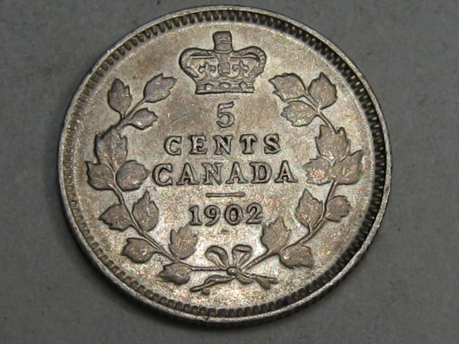 AU 1902 Silver 5¢ Cent CANADA Edward VII. #16