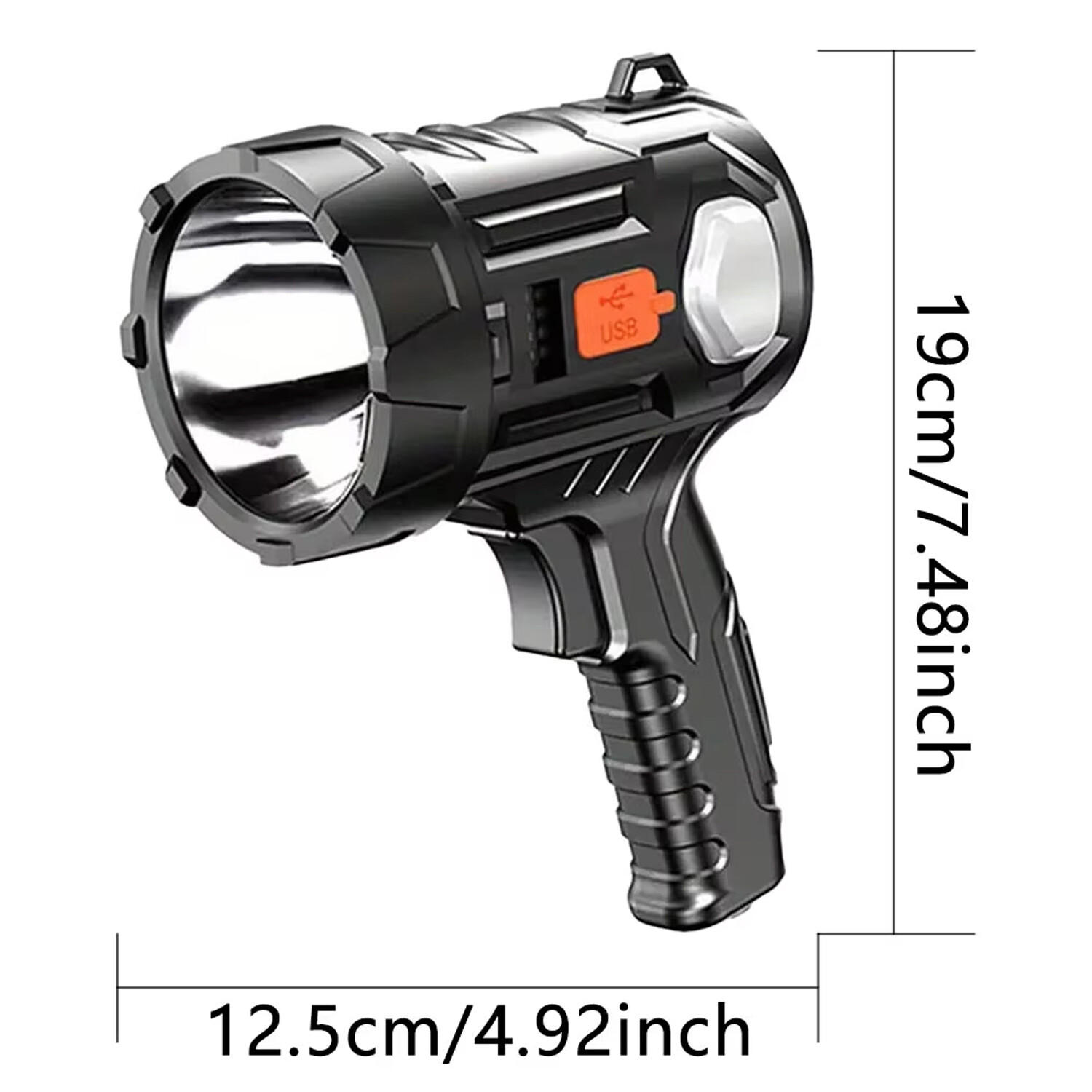 2 Pack Bright Solar/USB Rechargeable LED Spotlight Flashlight Searchlight