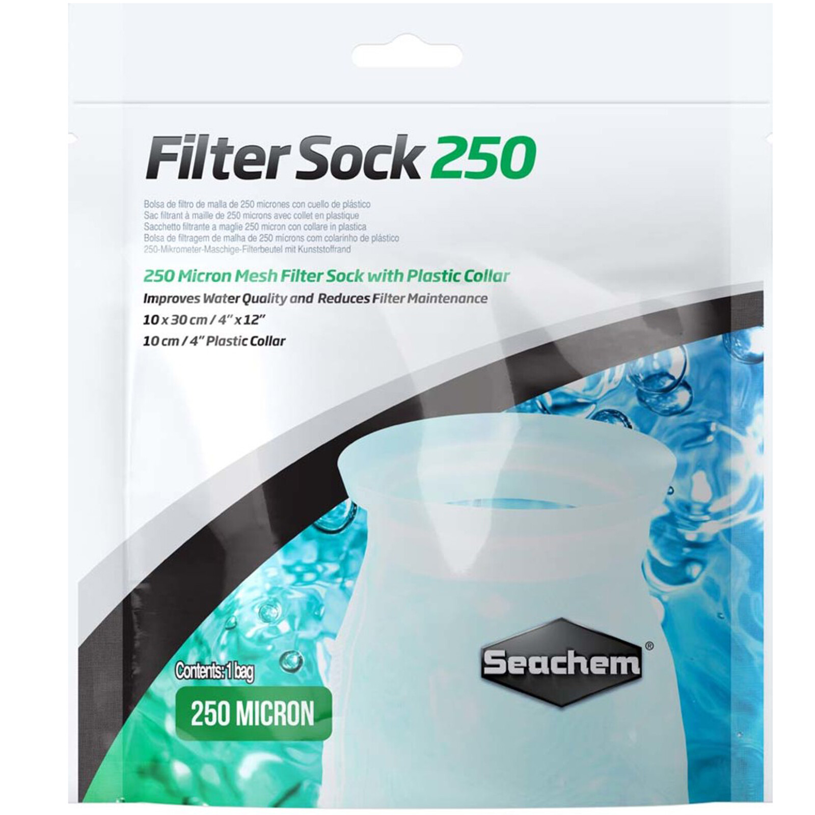 Seachem Filter Sock Small 250 Micron Mesh Fine Polyester with Plastic Collar