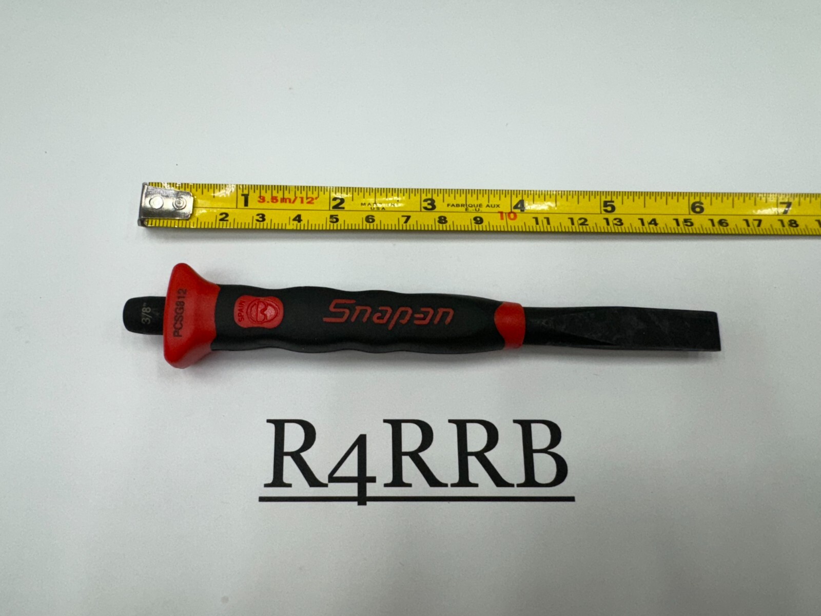 Snap-on Tools SPAIN NEW RED Soft Grip 3/8" Flat Edge Chisel PCSG812R