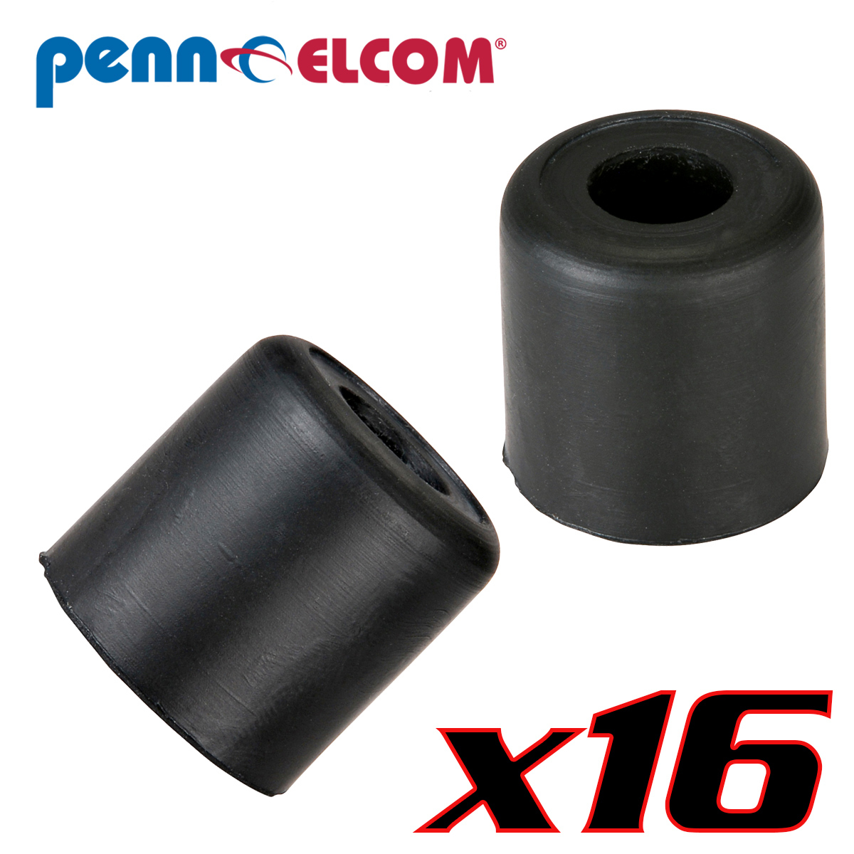 Sixteen Pack Penn Elcom F1690 Rubber Cabinet Foot 1"Dia x 1" H Heavy-duty Black