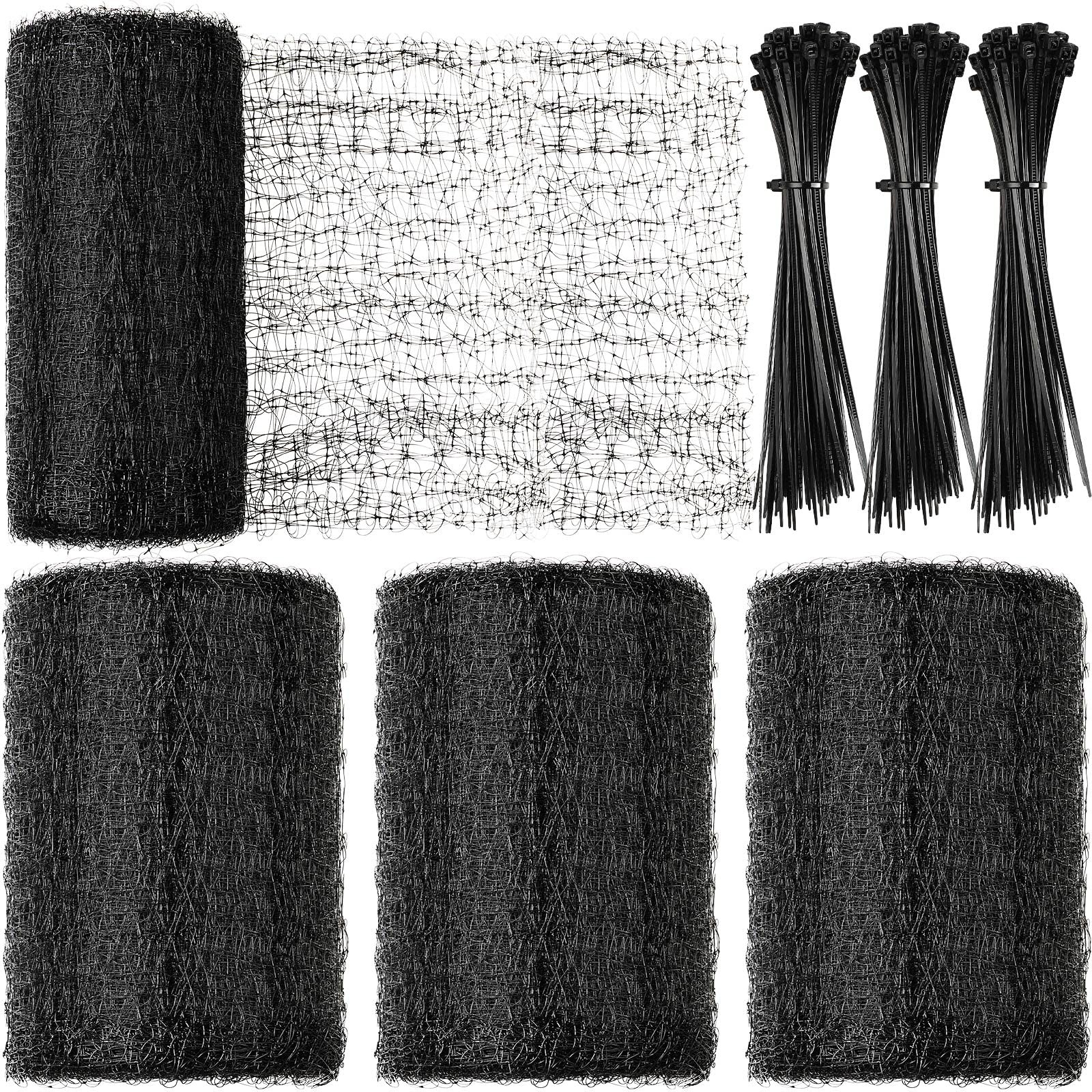 Woanger 3 Pack Deer Fence Netting Bird Garden Net 7x100 Ft, Black