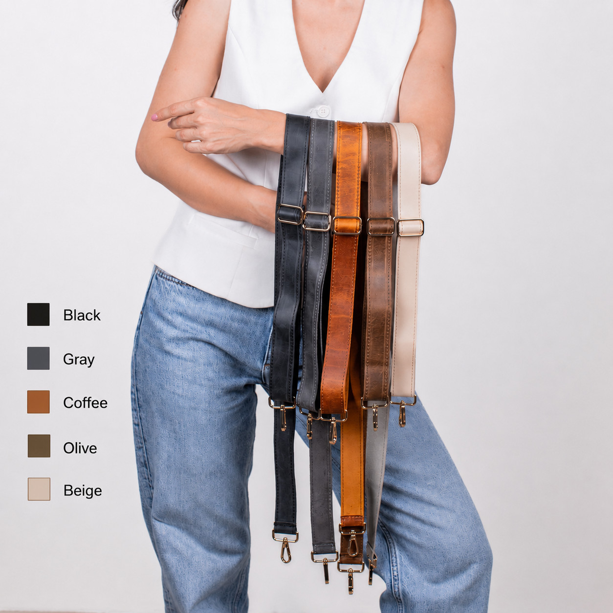 Leather Bag Strap Adjustable Crossbody Purse Replacement Strap Handmade