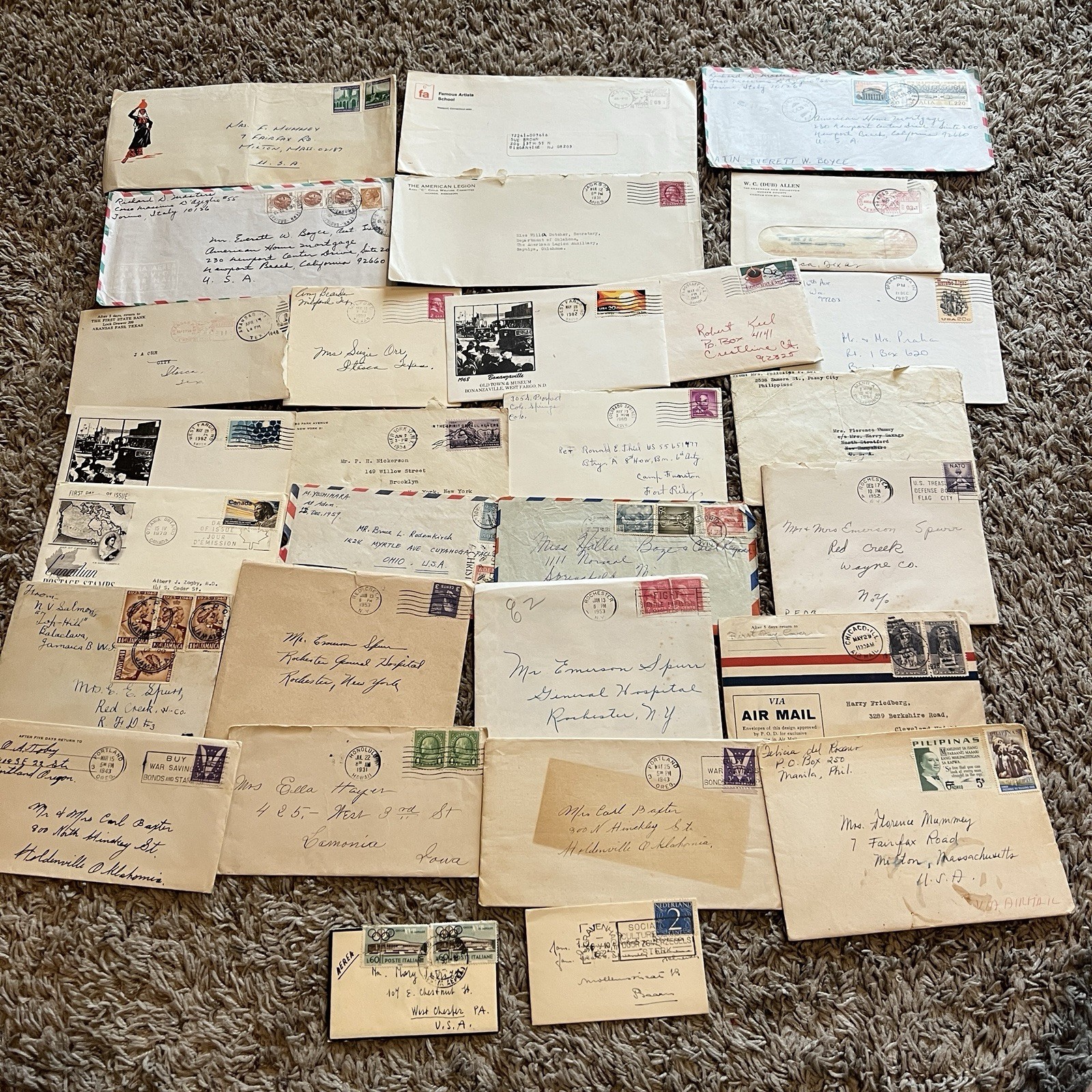 AMAZING LOT OF 30 WORLDWIDE COVERS WITH CONTENTS/LETTERS INSIDE