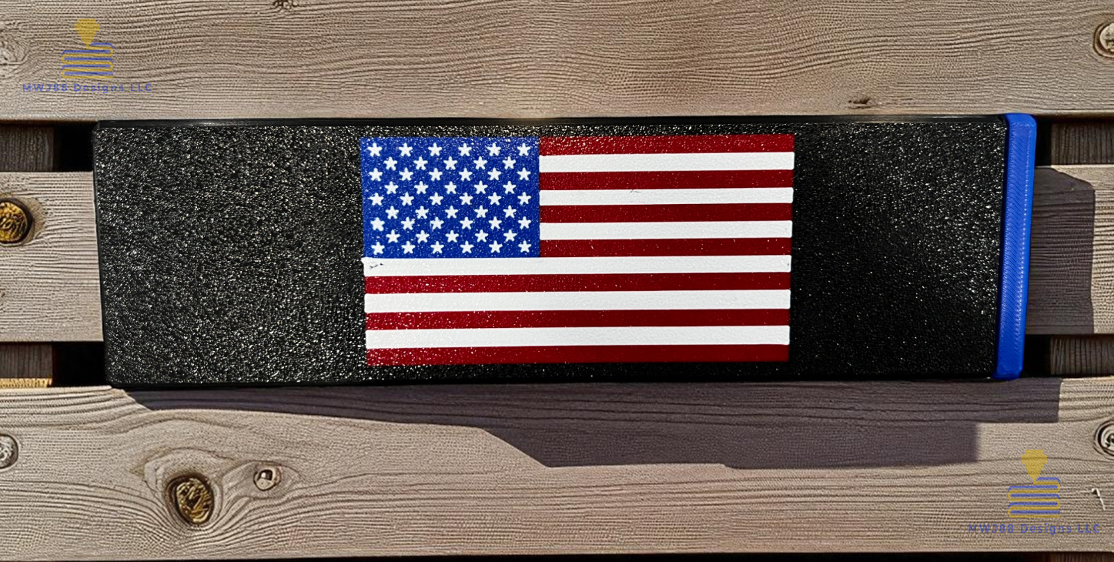 American Flag Full Color Logo Sliding Ammo Storage Box Case - Shotgun Calibers