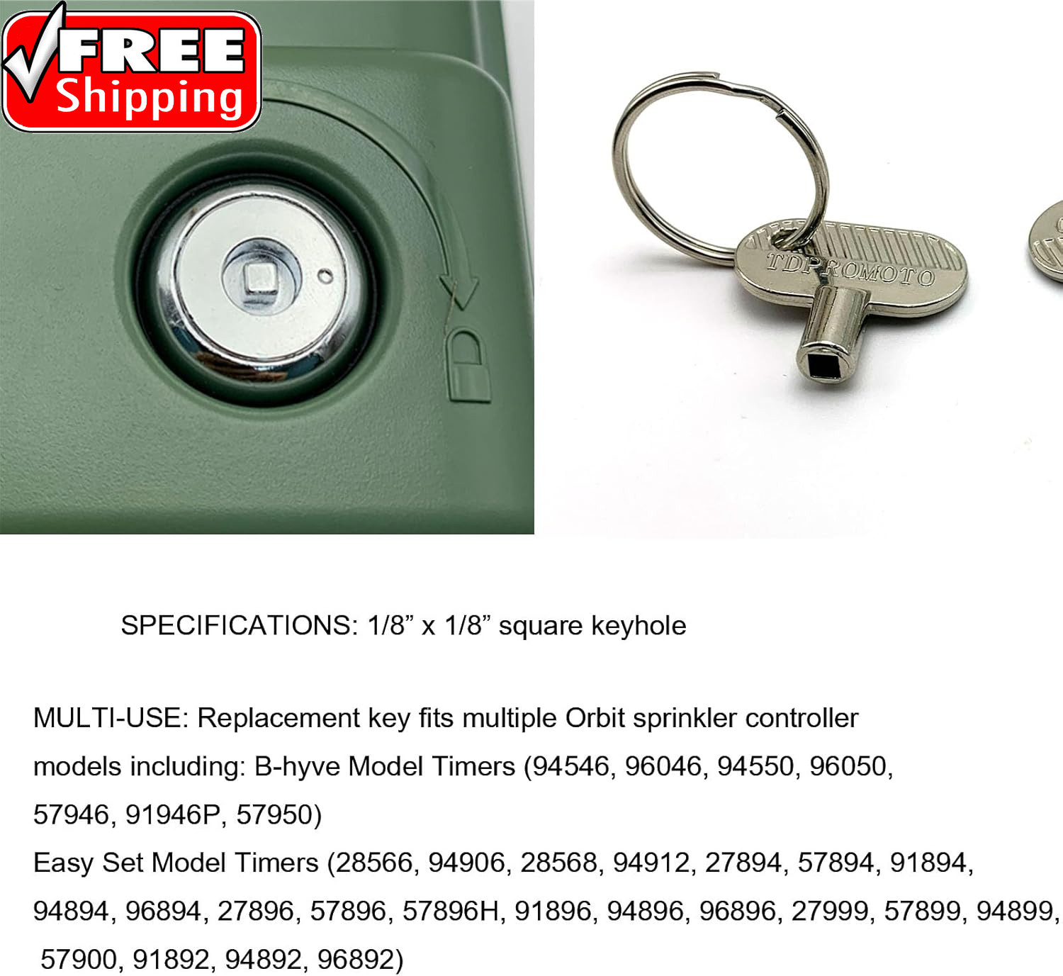 Sprinkler Controller Door Key Sprinkler Timer Lock Key for Orbit and Hydro-Rain,