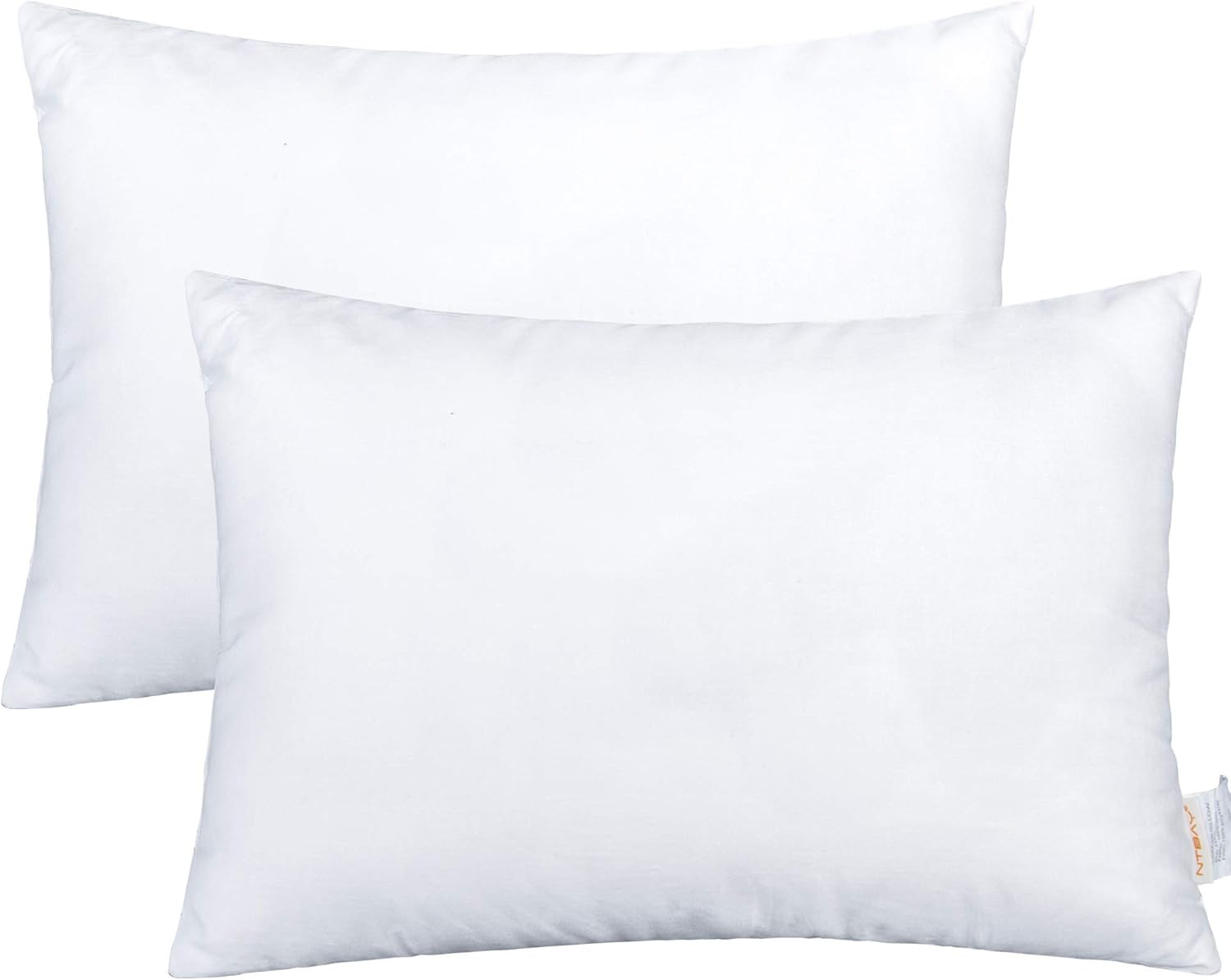 2 Pack Cotton Down Alternative 13x18 Pillows, Machine Washable - Soft and Breath