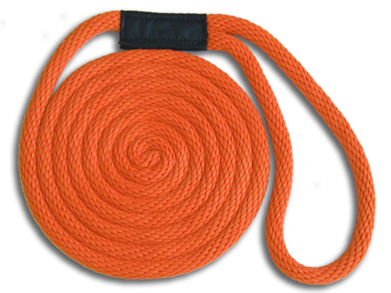 Orange Nylon Dock Lines 3/8" x 10'- Made in USA
