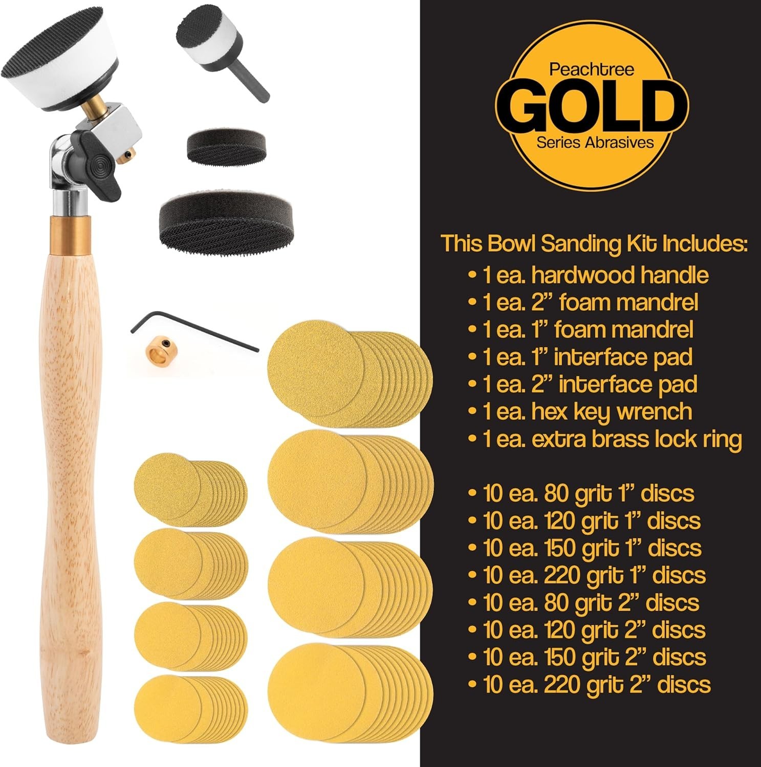 1" & 2" SELF ALIGN BOWL SANDER KIT, 85 Pieces