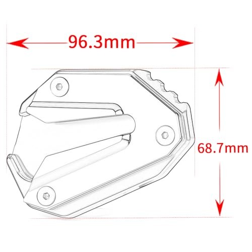 Motorcycle Chrome Kickstand Plate Side Stand Extender Compatible With black