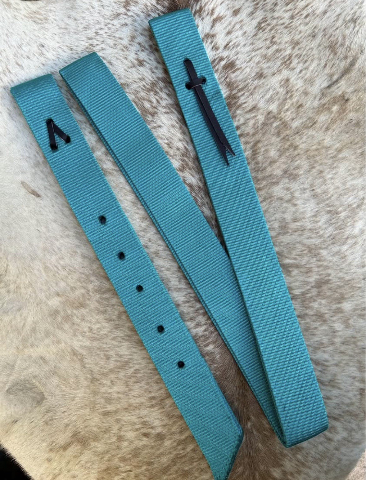 Teal Nylon Western Saddle Cinch Tie Strap & Off Billet SET New Horse Tack