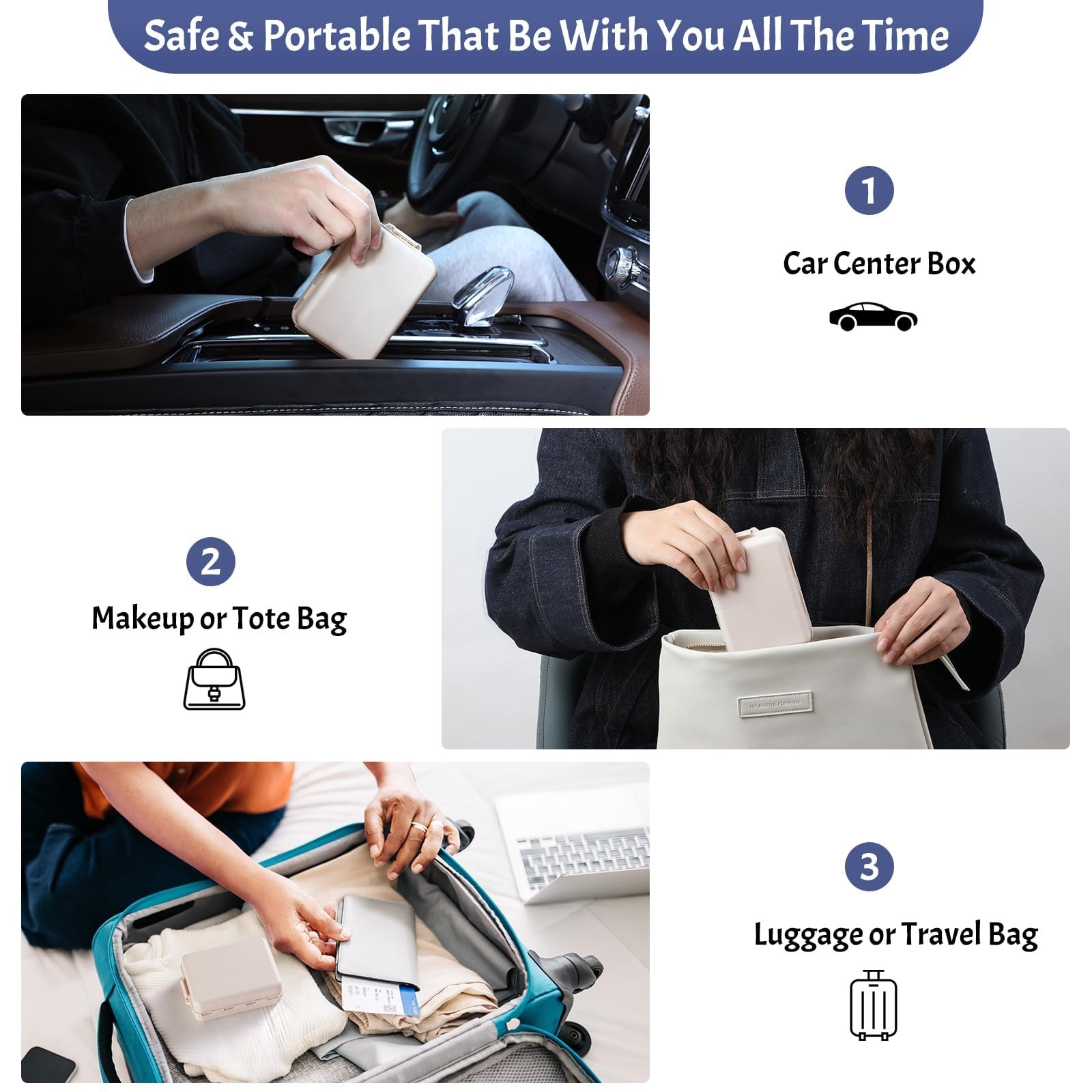 NEW Foldable & Double Protection Portable Weekly Pill Organizer 2 Times A Day...