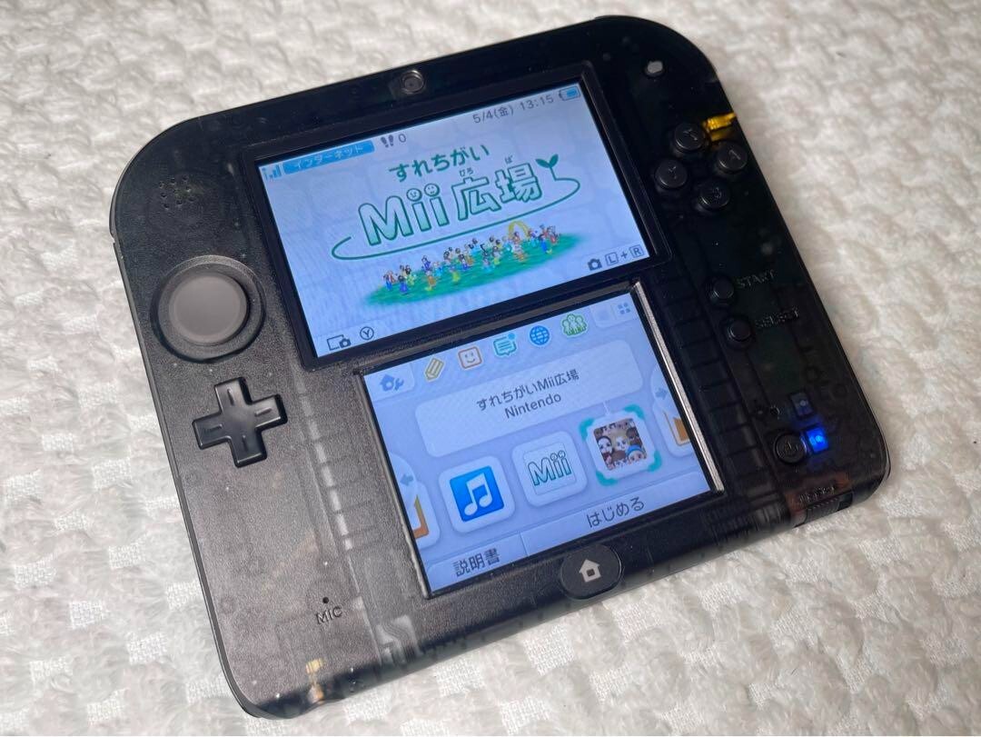 Nintendo 2DS clear Black Console Stylus Working Tested Japanese ver from Japan