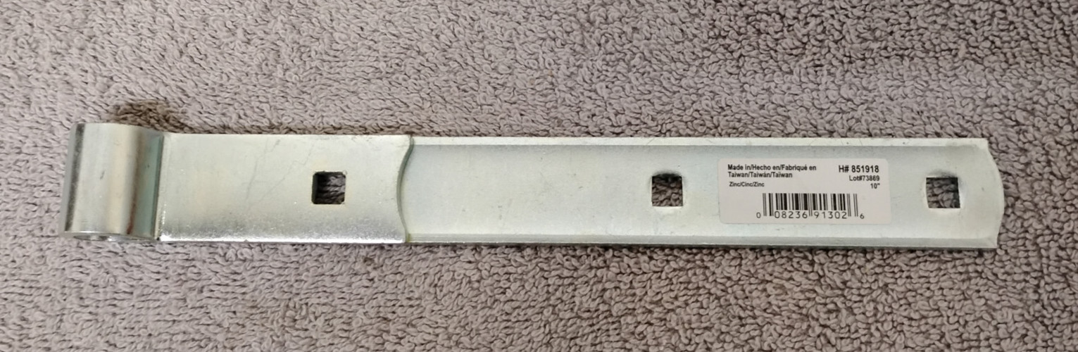 Hillman H# 851918 Gate Prevent Hinge Strap Steel Zinc Plated 10". (03)