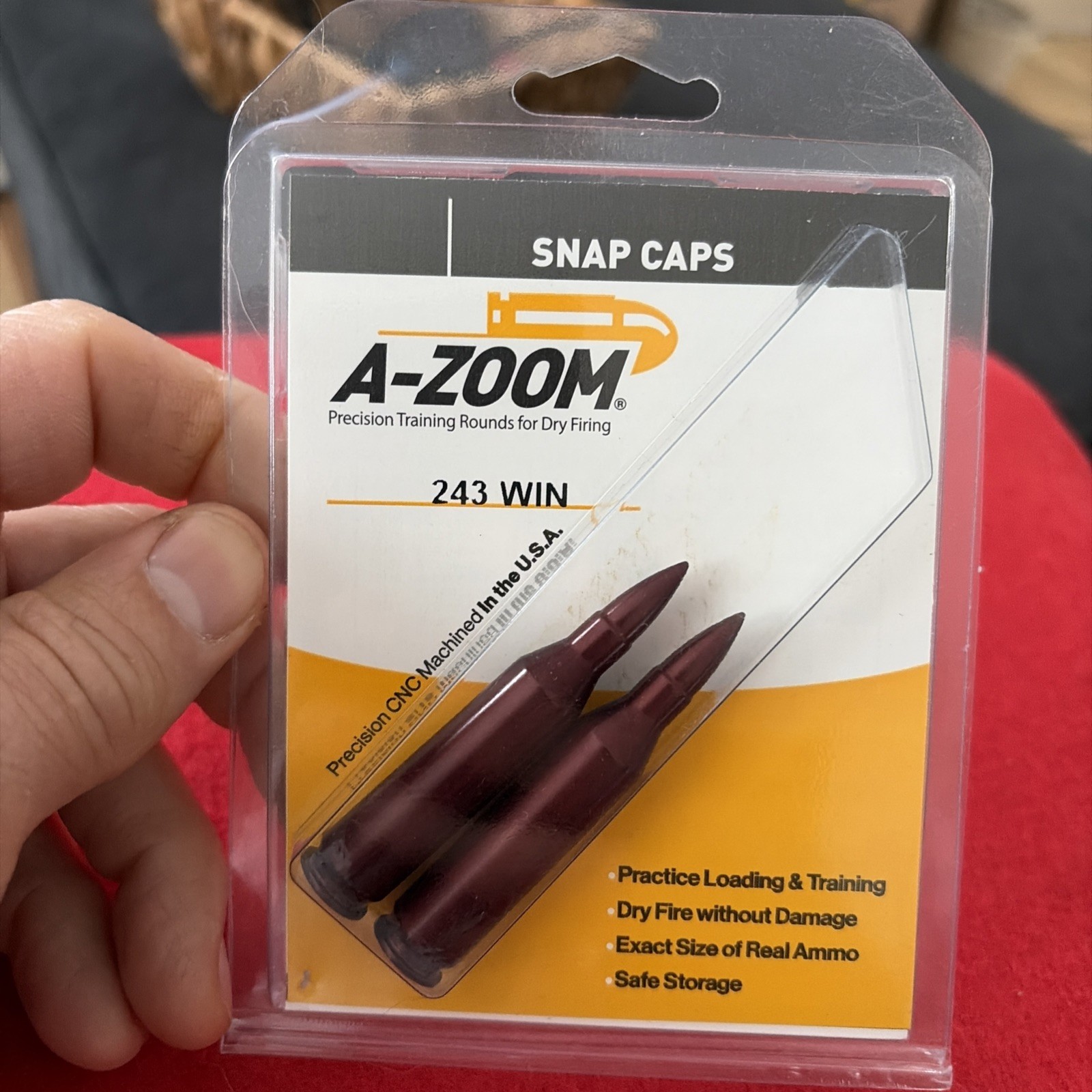 A-Zoom Snap Caps 243 Win Aluminum Training Round 2 pack 12223