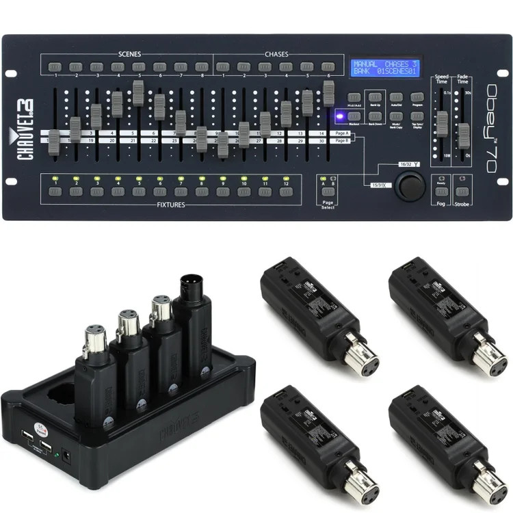 Chauvet DJ Obey 70 384-Ch DMX Lighting Controller with 7 Fixture Wireless System