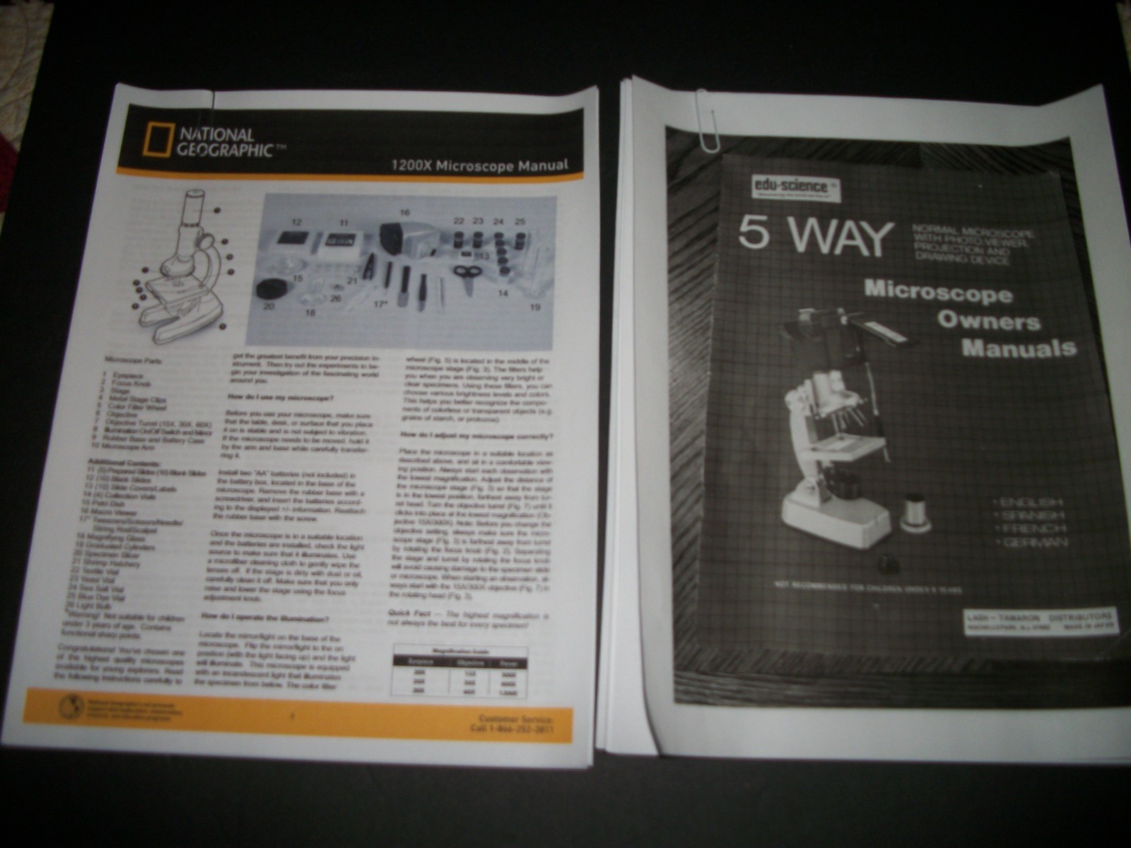 Vintage Edu-Science 5 way Microscope Education Kit