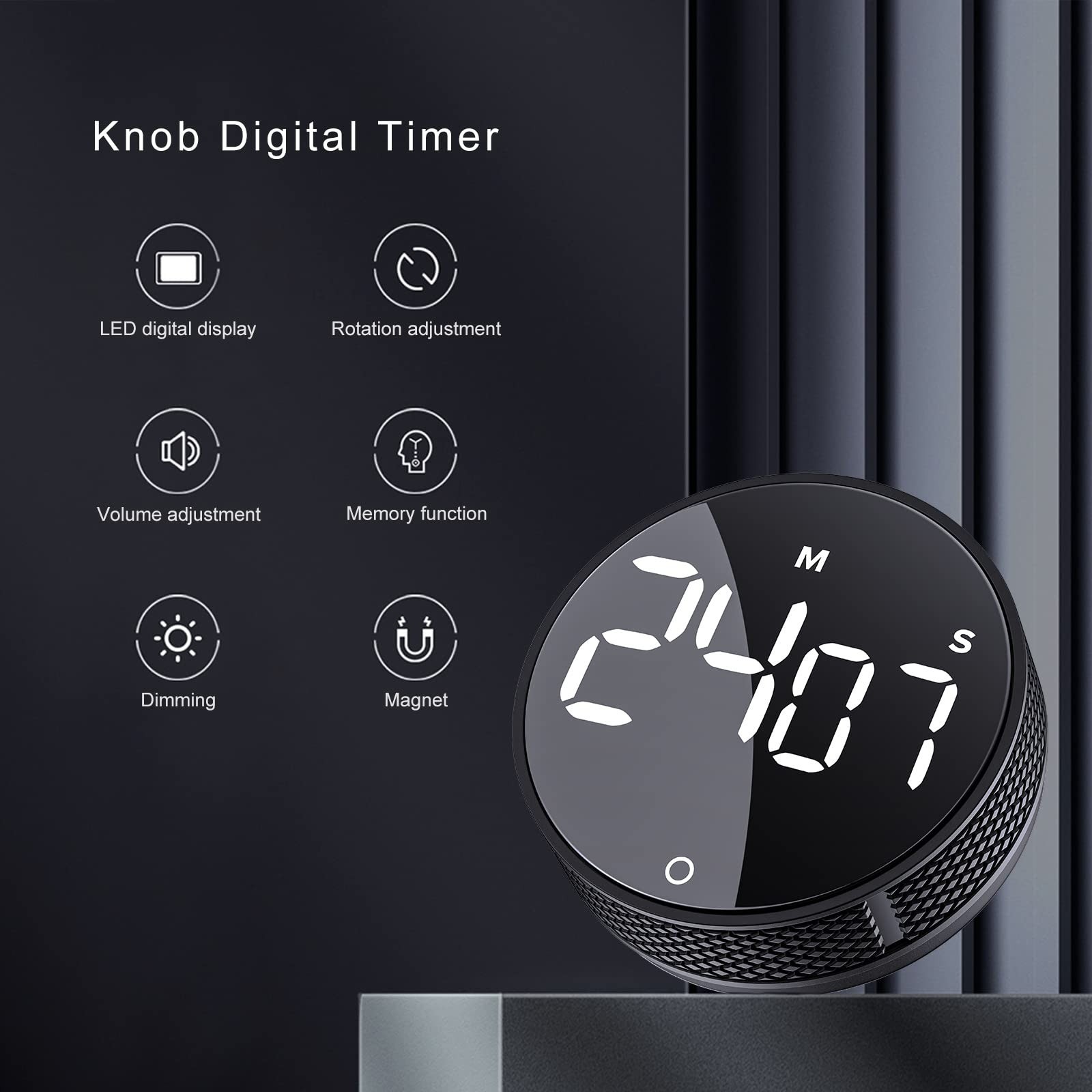 AVINIA Digital Kitchen Timer with Large LED Display - Magnetic Countdown Timer