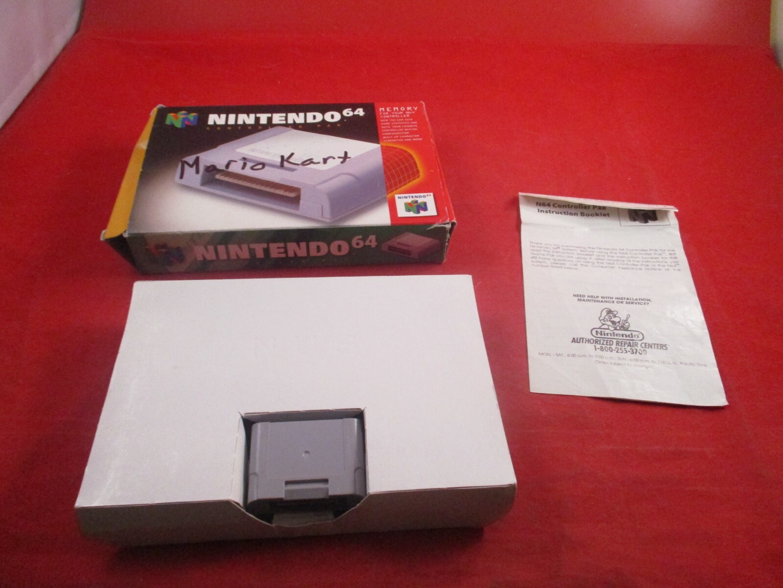 Official Nintendo 64 Controller Pak N64 Memory Card Pack COMPLETE w/Box NUS004 L
