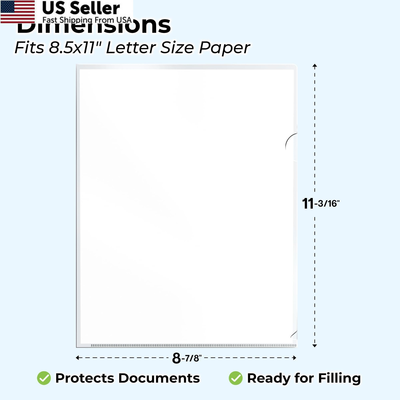 Dunwell Clear Folders for Documents, Plastic 8.5x11 File 8.5x11",