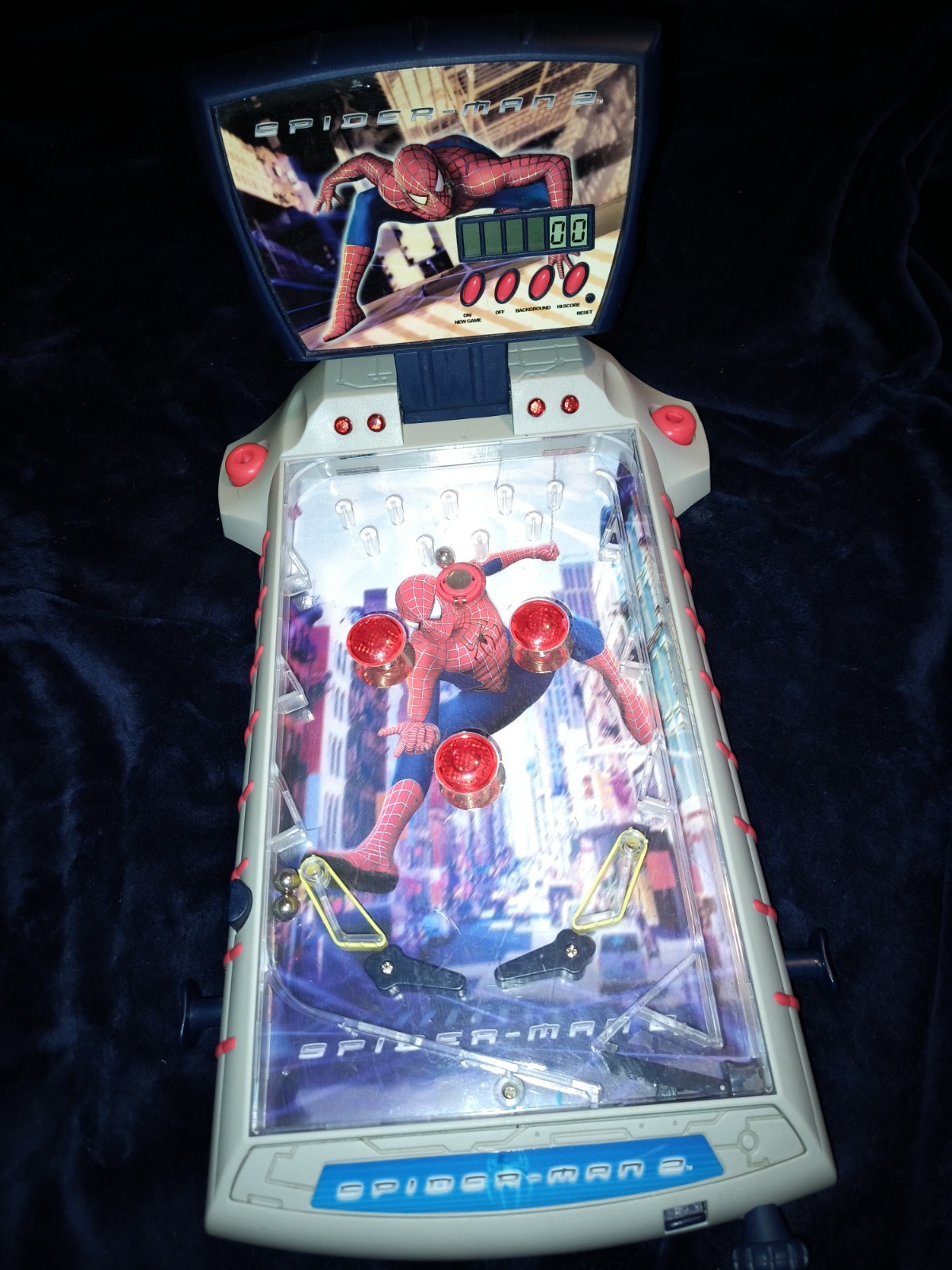 Marvel Spider-Man 2 Lights & Sounds Electronic Tabletop Pinball Game Machine