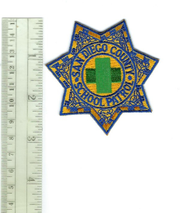 San Diego County CA California School Patrol hat/vest GREEN CROSS patch - NEW!